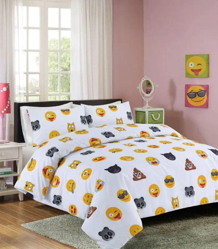 Emoji Icons Reversible Duvet Cover Set