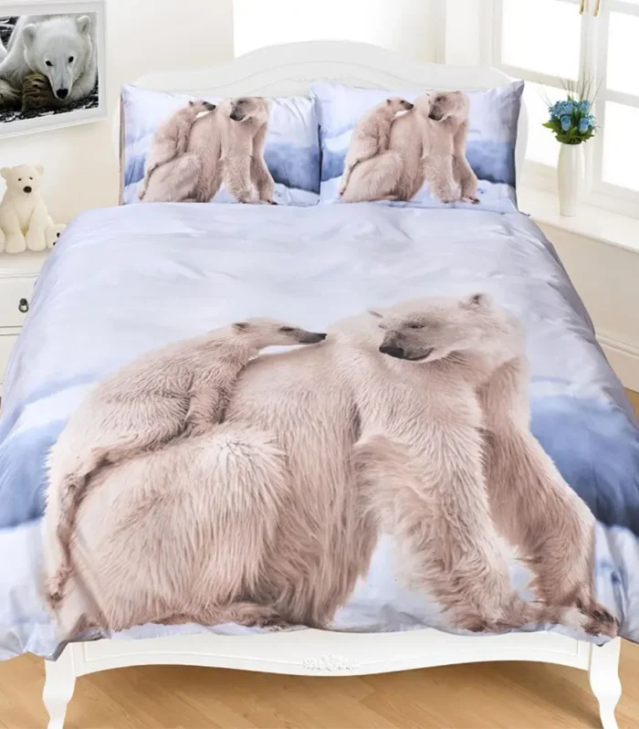 Polar Bear 3D Photographic Print Duvet Cover Set
