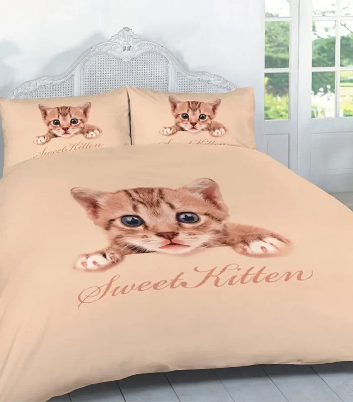 Sweet Kitten 3D Photographic Print Duvet Cover Set