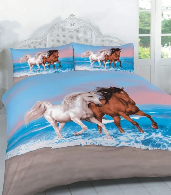 Wild Horse 3D Photographic Print Duvet Cover Set