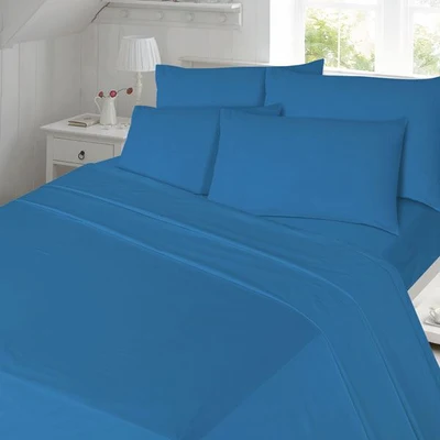 Plain Dyed 100% Brushed Cotton Flannelette Extra Deep Fitted Sheet