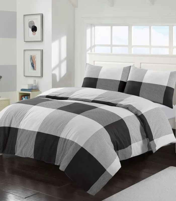 Larry Large Check Easy Care Duvet Cover Set
